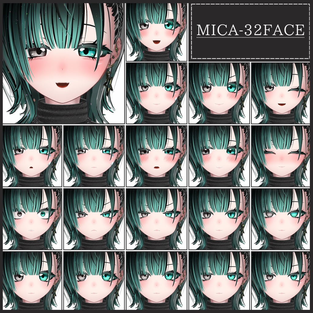 💗【FREE/無料】Mica32Type❥動くまばたきFaceAnimations ⌖ ݁˚