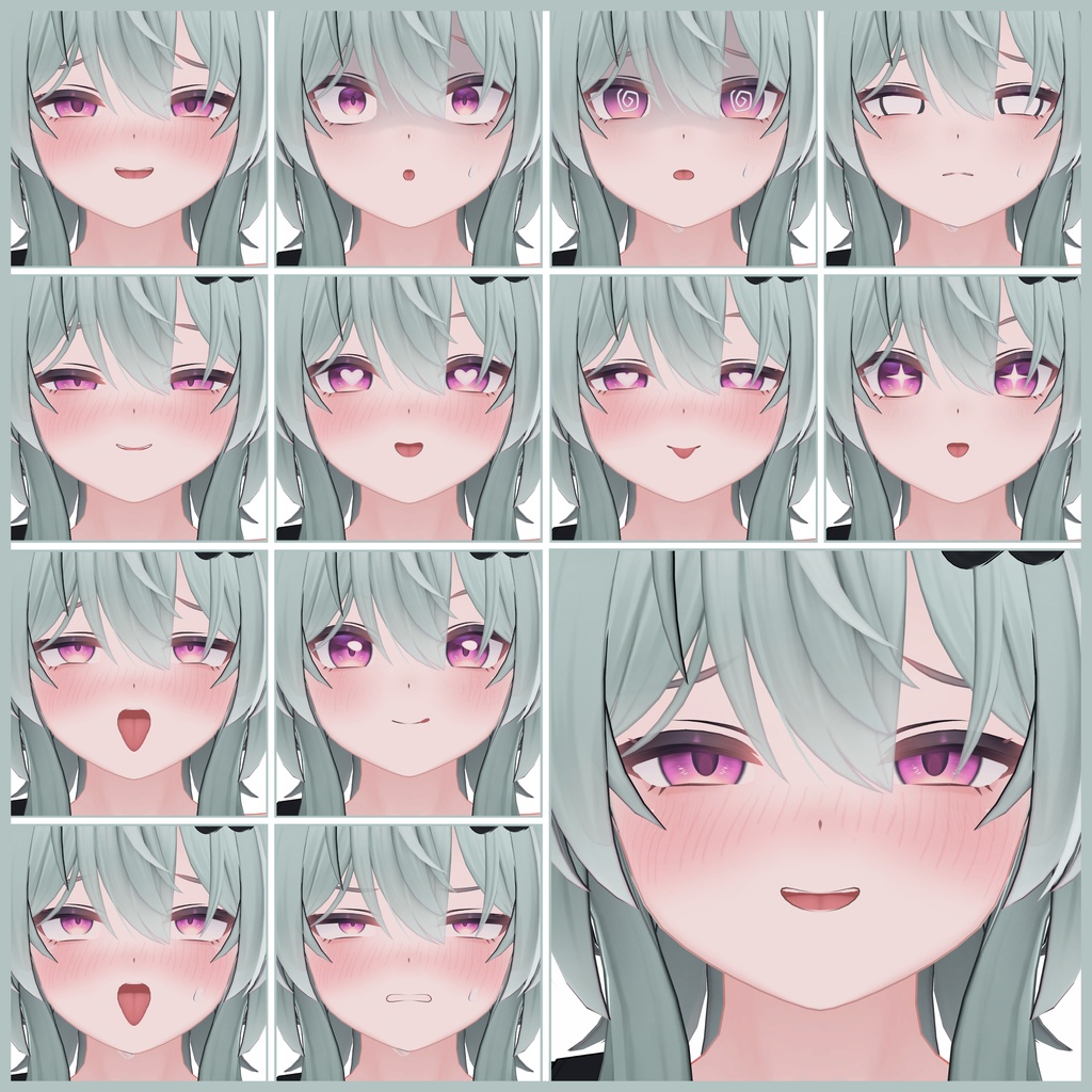 💗【FREE/無料】Kirisame32Type❥動くまばたきFaceAnimations ⌖ ݁˚