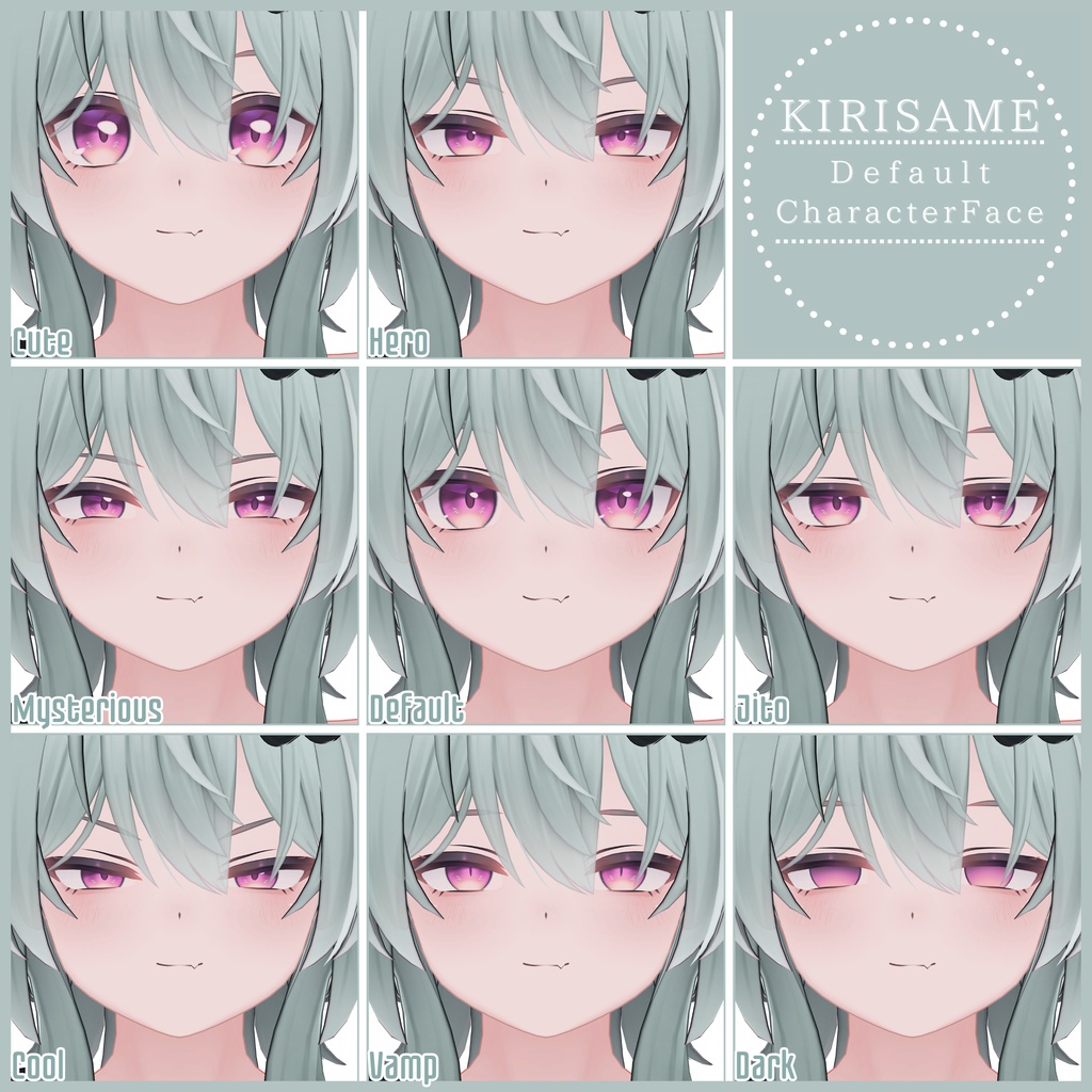 💗【FREE/無料】Kirisame32Type❥動くまばたきFaceAnimations ⌖ ݁˚