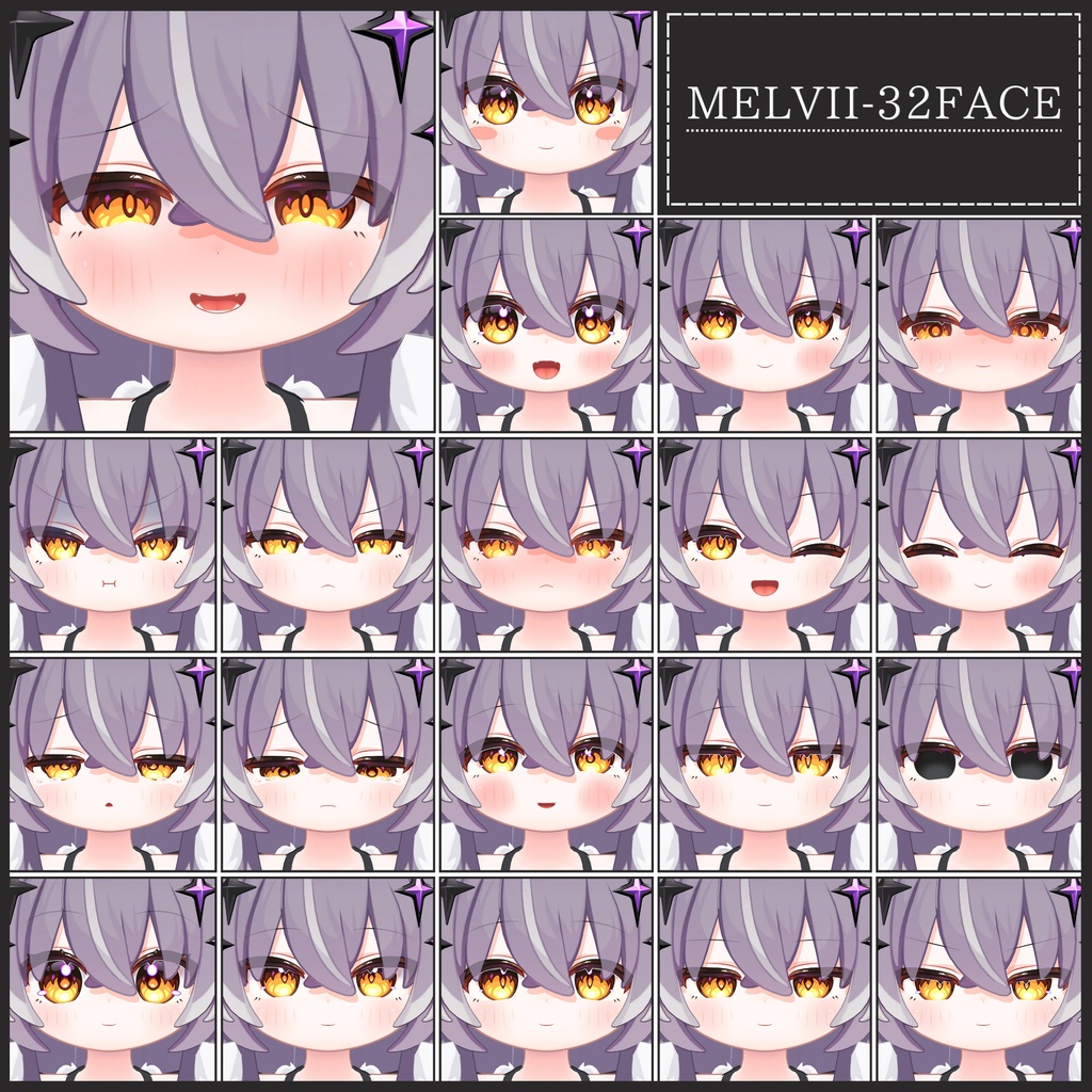 💗【FREE/無料】Melvii32Type❥動くまばたきFaceAnimations ⌖ ݁˚