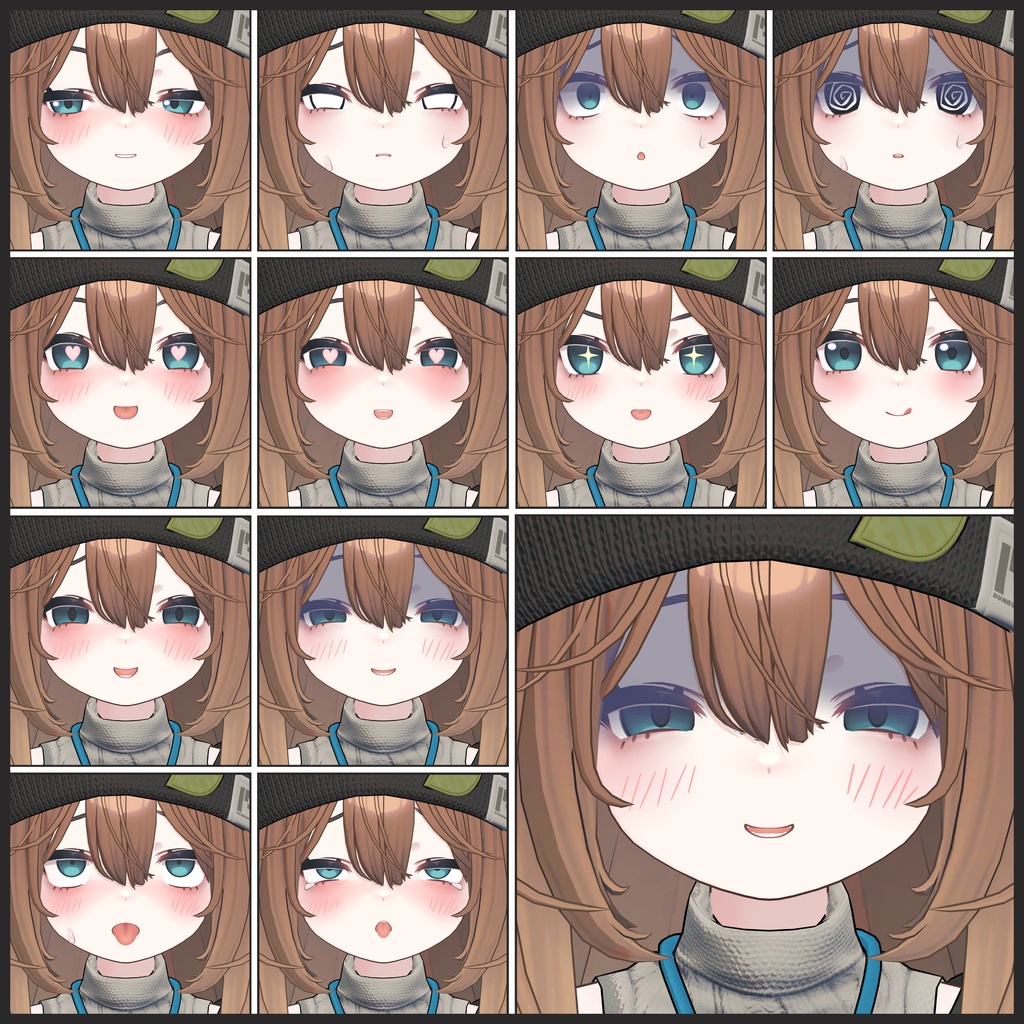 💗【FREE/無料】Kogomi32Type❥動くまばたきFaceAnimations ⌖ ݁˚