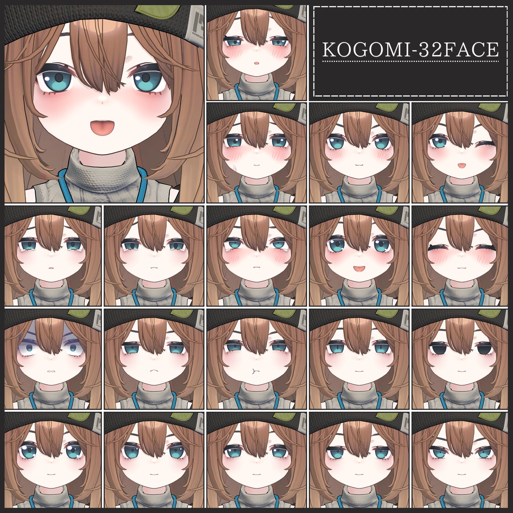💗【FREE/無料】Kogomi32Type❥動くまばたきFaceAnimations ⌖ ݁˚