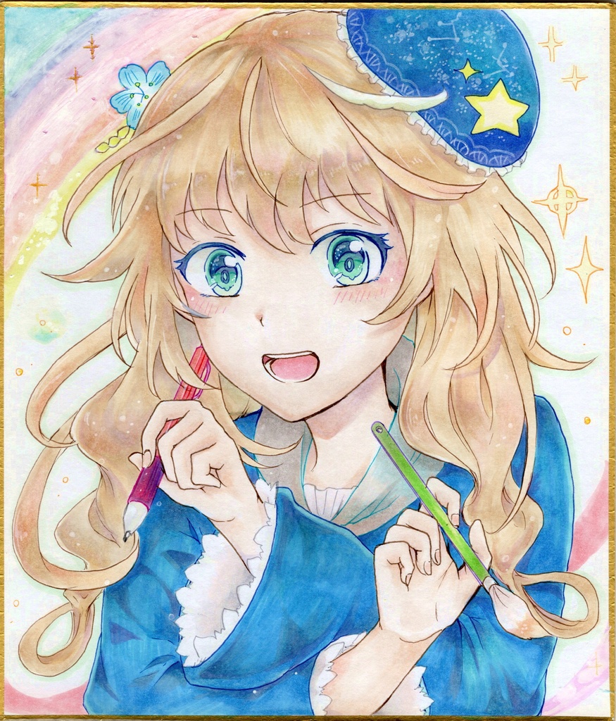 イラスト色紙(18×21cm)