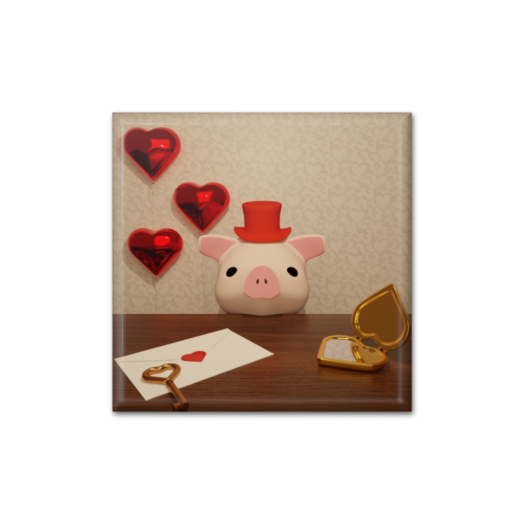 [缶バッジ - 四角形] 脱出ゲーム HEART