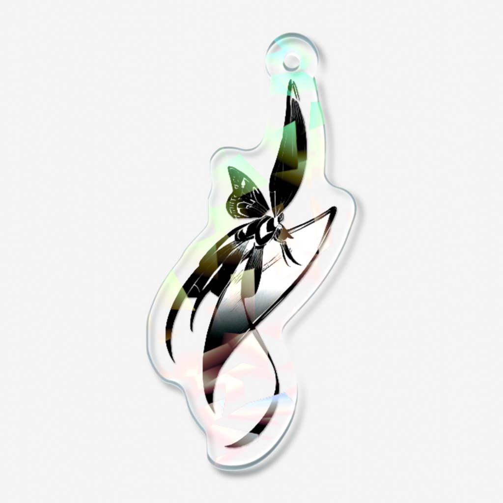 クロアゲハホログラムキーホルダー