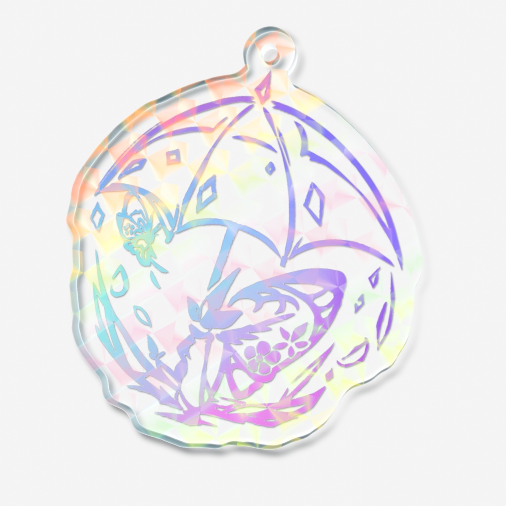 「雨の蝶」ホログラムキーホルダー