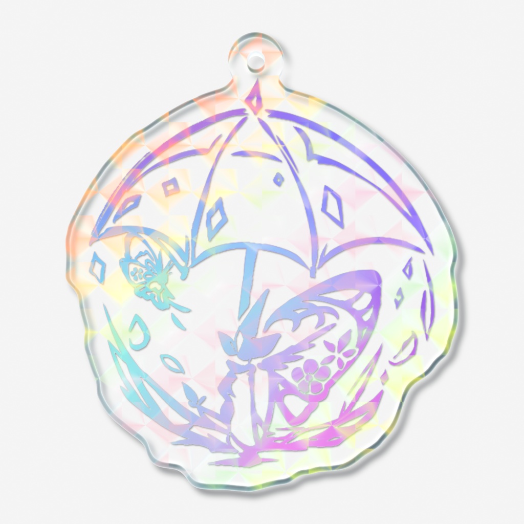 「雨の蝶」ホログラムキーホルダー