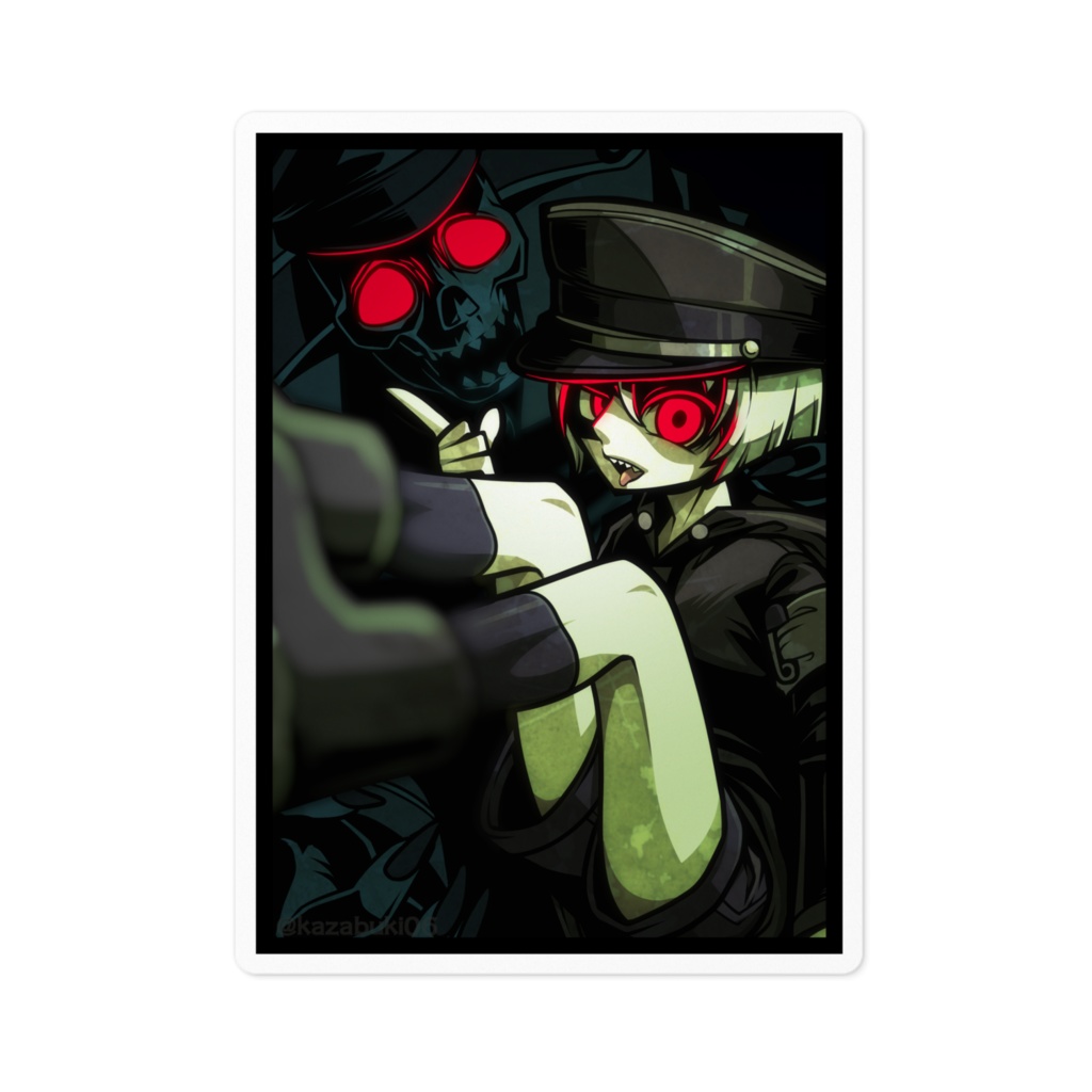 赤眼軍帽少年　ステッカー