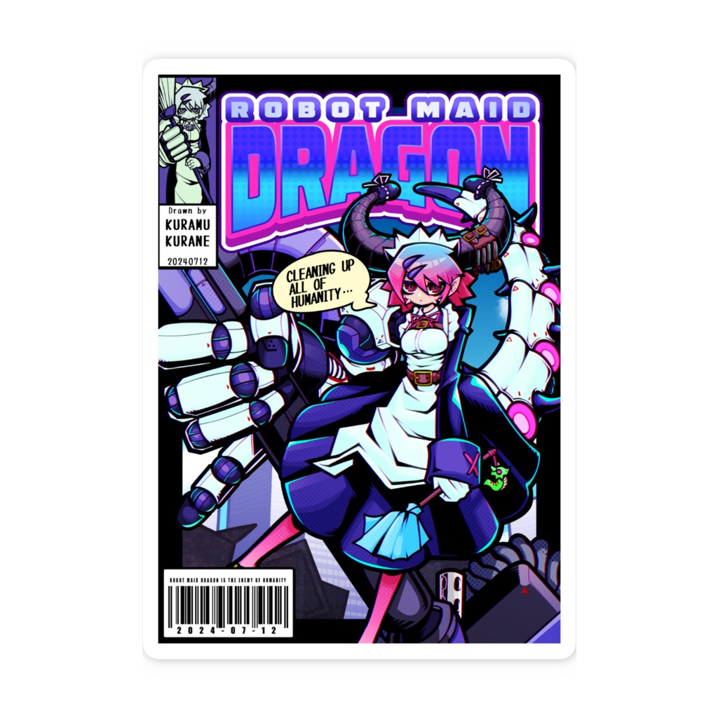 ROBOT MAID DRAGON スマホステッカー