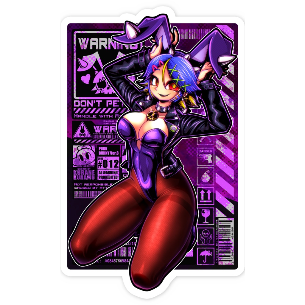 PUNK BUNNY-B  スマホステッカー