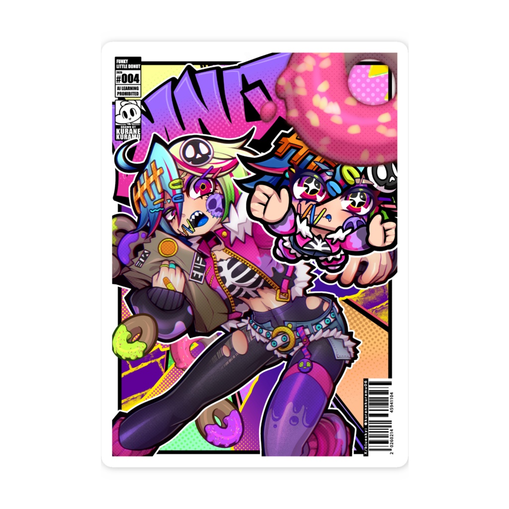 FUNKY LITTLE DONUT スマホステッカー