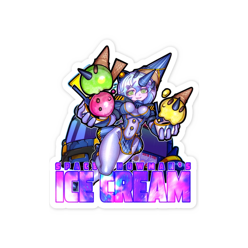 SPACE SNOWMAN’S ICE CREAM スマホステッカー