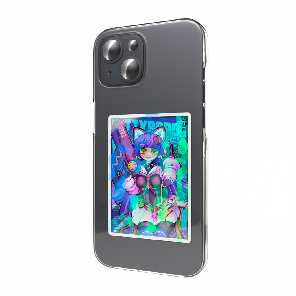 KITTYBORG OF CAT WAND CORP!! ホログラムスマホステッカー