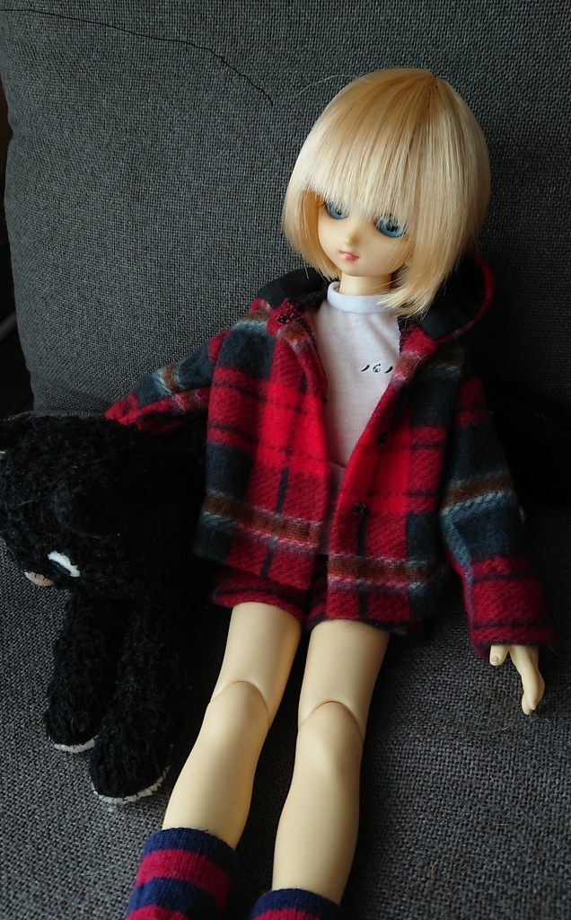 MSDサイズ パーカーショートパンツセット チェック