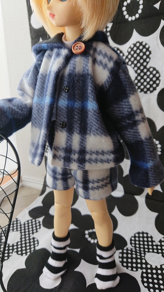 MSDサイズ パーカーショートパンツセット チェック