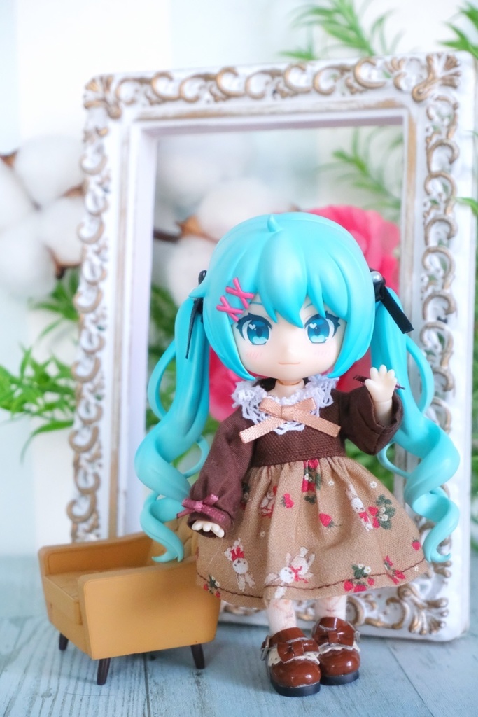 うさぎさんワンピース くすみピンク