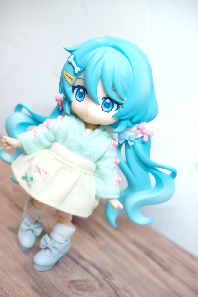 ちいさなリボンのミントコーデ