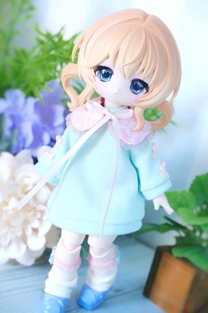 近日中販売開始【1/6サイズ 】 3点セット🎀小さなリボンのミントワンピース