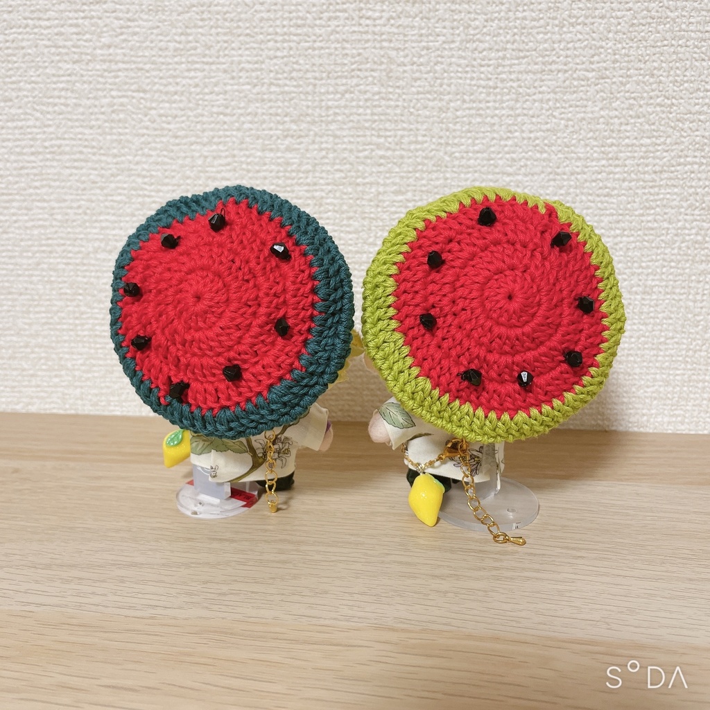 【10㎝ぬい用】スイカベレー帽🍉濃緑