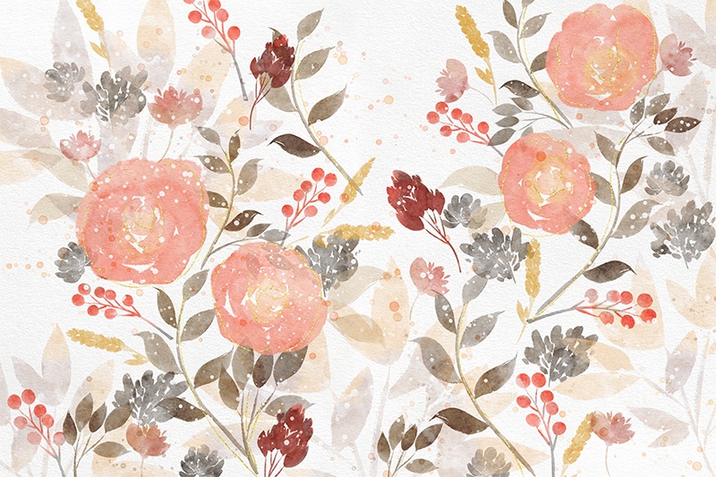 【印刷用】水彩ボタニカル素材