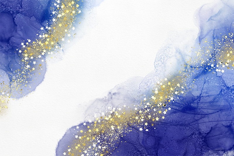 【印刷用】水彩用紙にキラキラした素材
