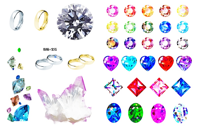 【印刷用】いろいろ水彩イラスト詰め合わせ