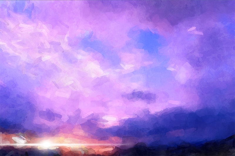 【印刷用】アクリル絵の具で描いたような風景画