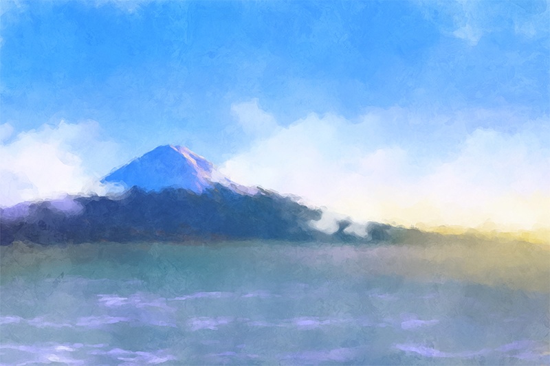 【印刷用】アクリル絵の具で描いたような風景画