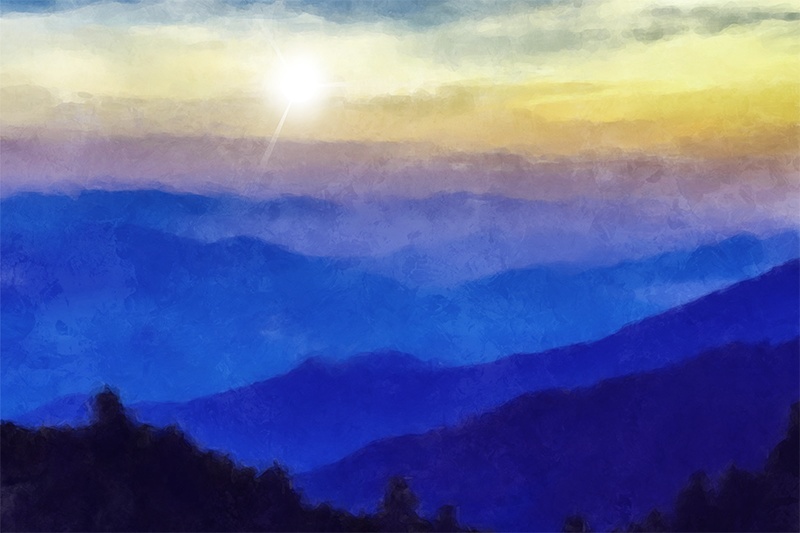 【印刷用】アクリル絵の具で描いたような風景画