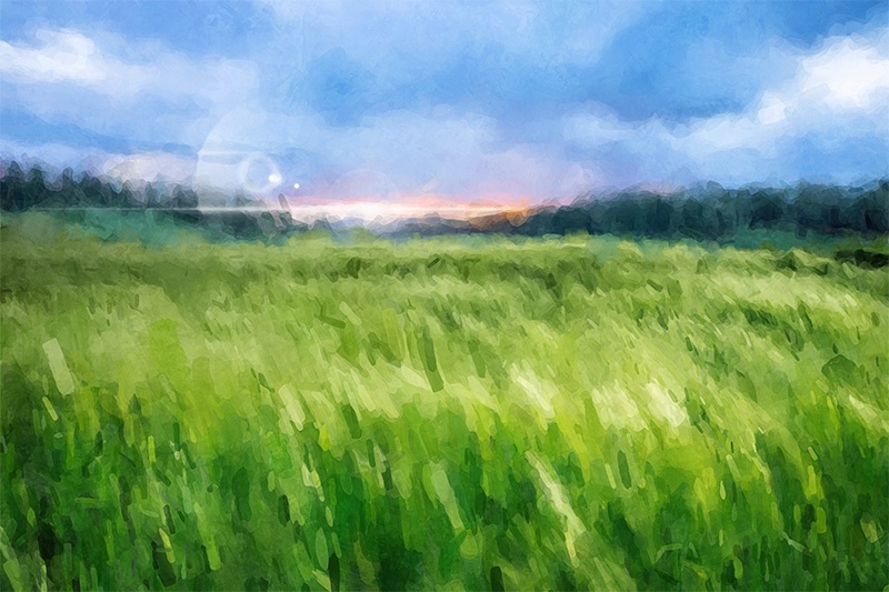 【印刷用】アクリル絵の具で描いたような風景画