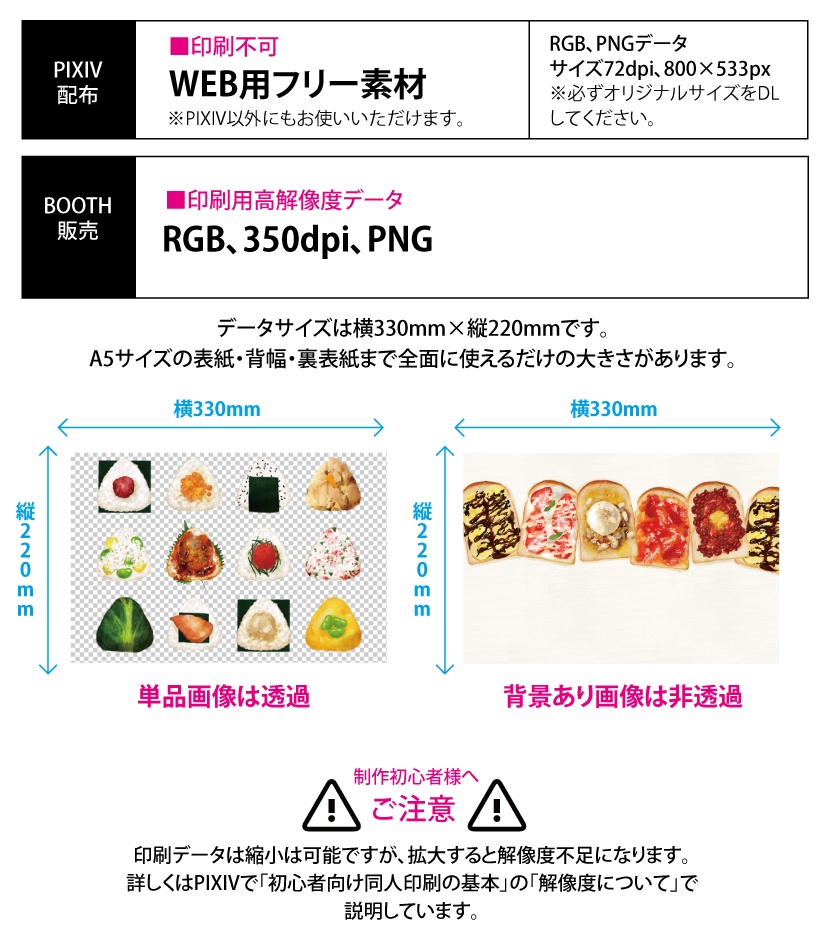 【印刷用】食べ物イラスト素材