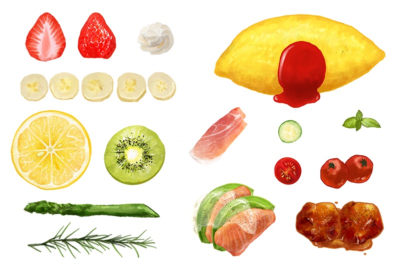 【印刷用】食べ物イラスト素材