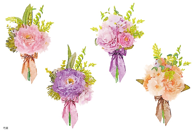 【印刷用】水彩イラスト「花」