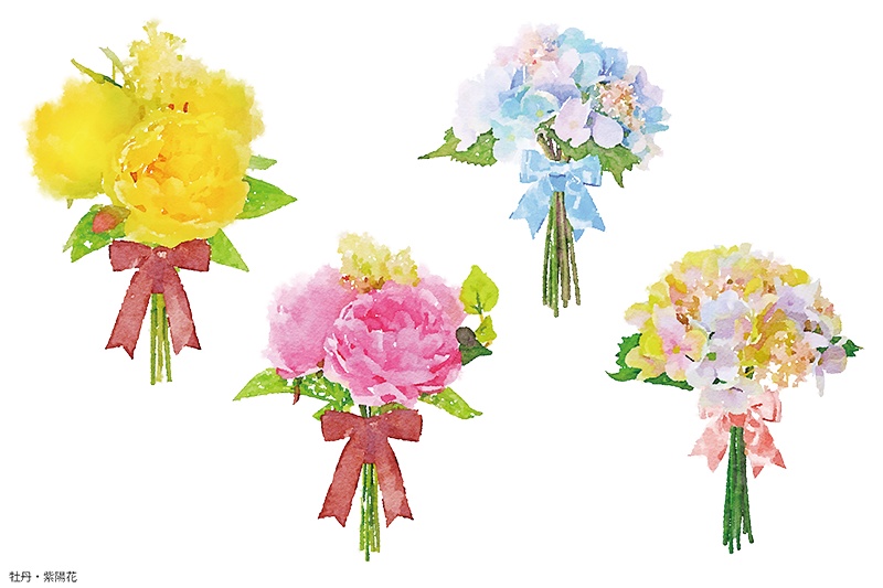【印刷用】水彩イラスト「花」