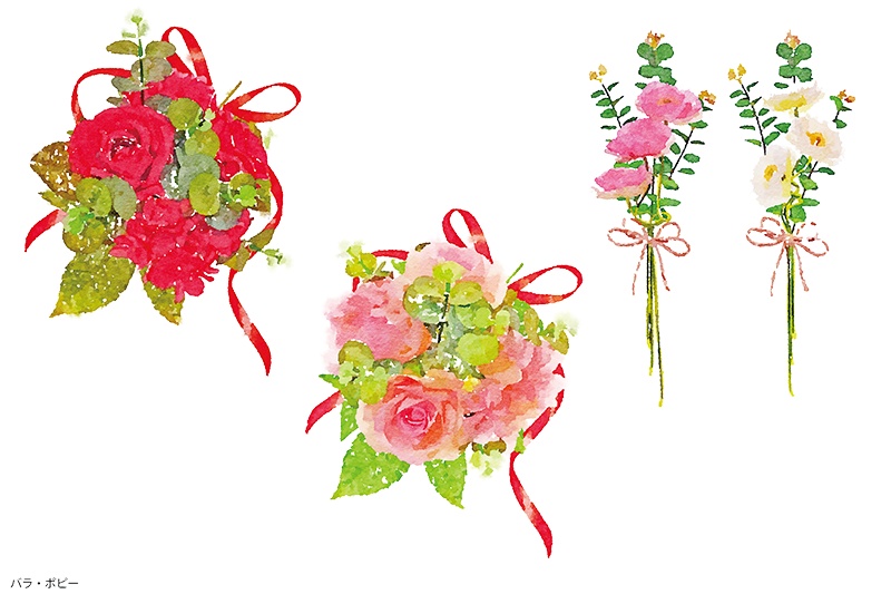 【印刷用】水彩イラスト「花」