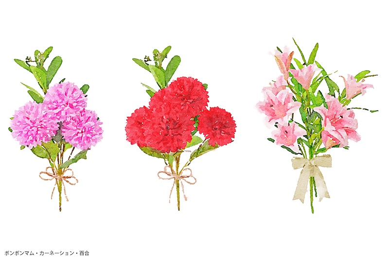 【印刷用】水彩イラスト「花」