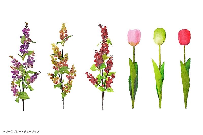 【印刷用】水彩イラスト「花」