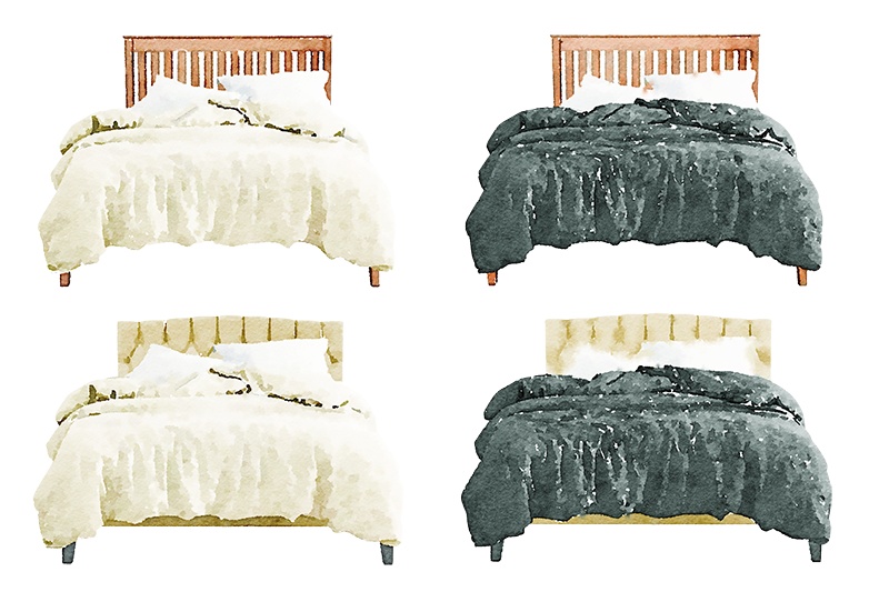 【印刷用】水彩イラスト「インテリア」