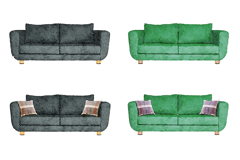 【印刷用】水彩イラスト「インテリア」