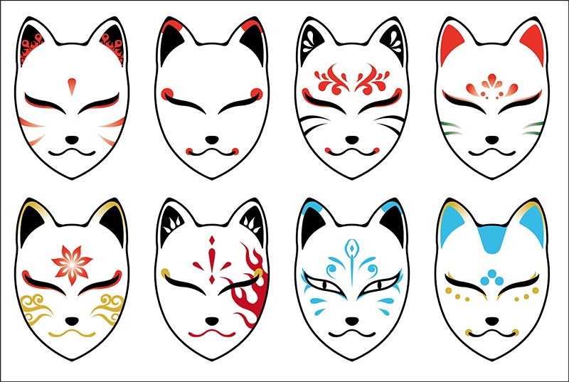 【印刷用】狐面素材