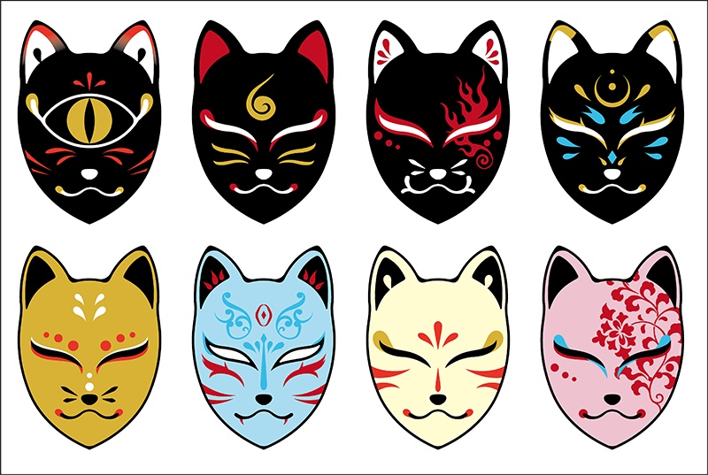 【印刷用】狐面素材