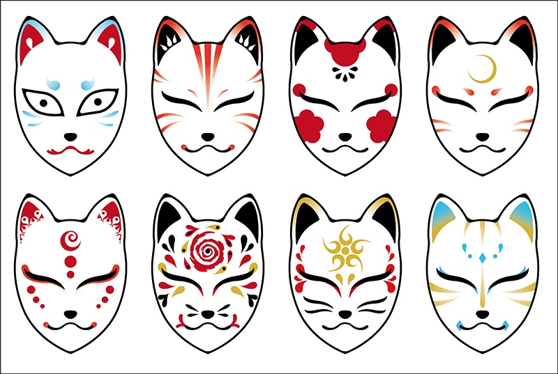 【印刷用】狐面素材