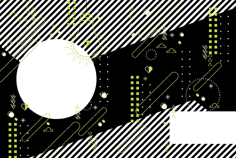 【印刷用】ポップな図形パターン素材