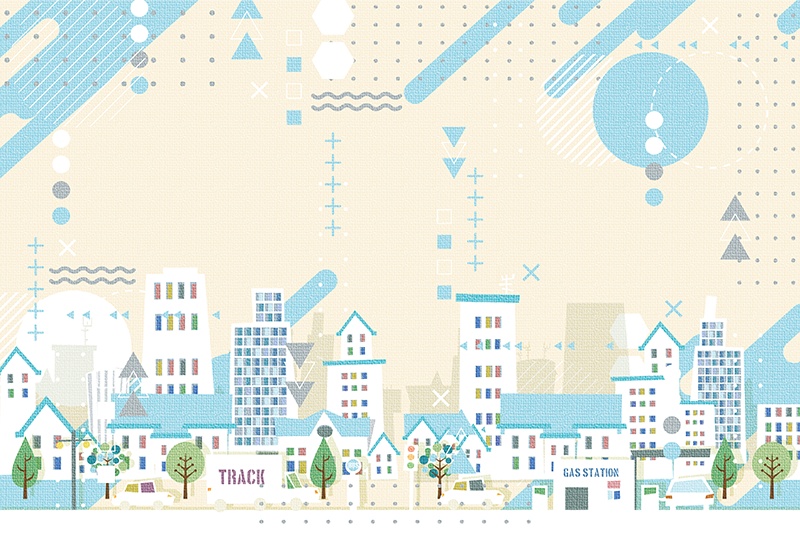 【印刷用】ポップな図形パターン素材