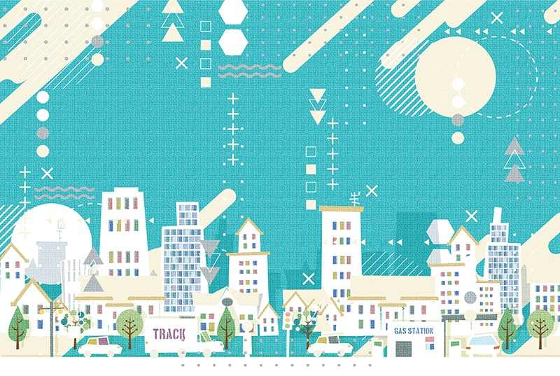 【印刷用】ポップな図形パターン素材