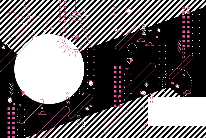 【印刷用】ポップな図形パターン素材