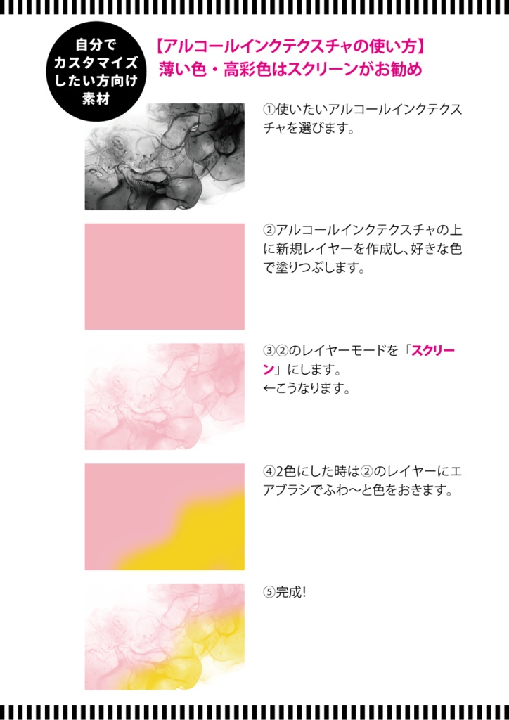 【印刷用】アルコールインクと水彩などのテクスチャ