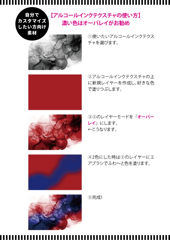 【印刷用】アルコールインクと水彩などのテクスチャ