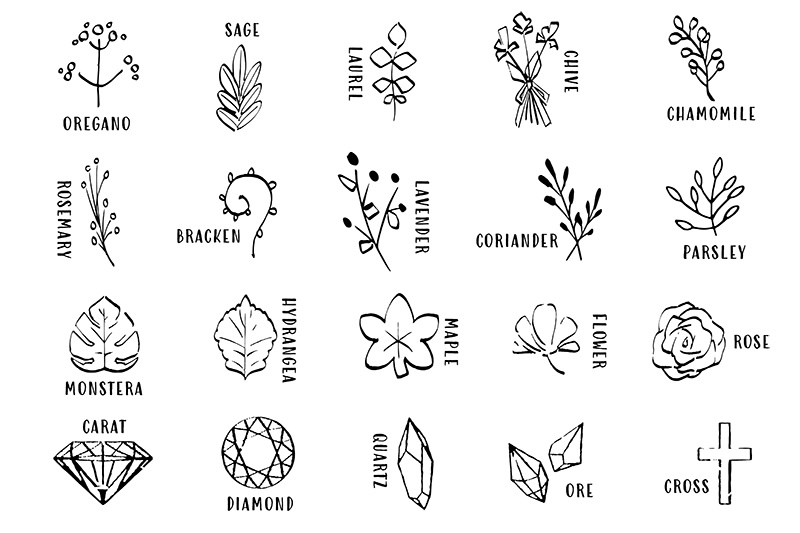 【印刷用】1色刷用手書きイラスト(いろいろ詰め合わせ)