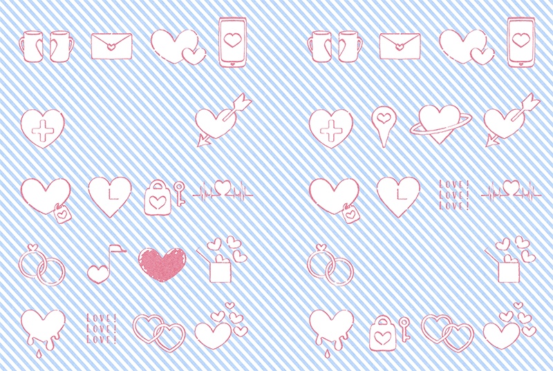 【印刷用】1色刷用手書きイラスト(いろいろ詰め合わせ)